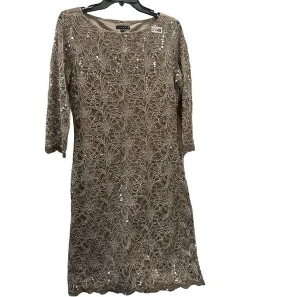 Tiana B. Dresses | Tiana B Women Dress 3/4 Sleeve Color Brown Size 8 | Color: Brown/Tan | Size: 8 | Gaelyana0818's Closet